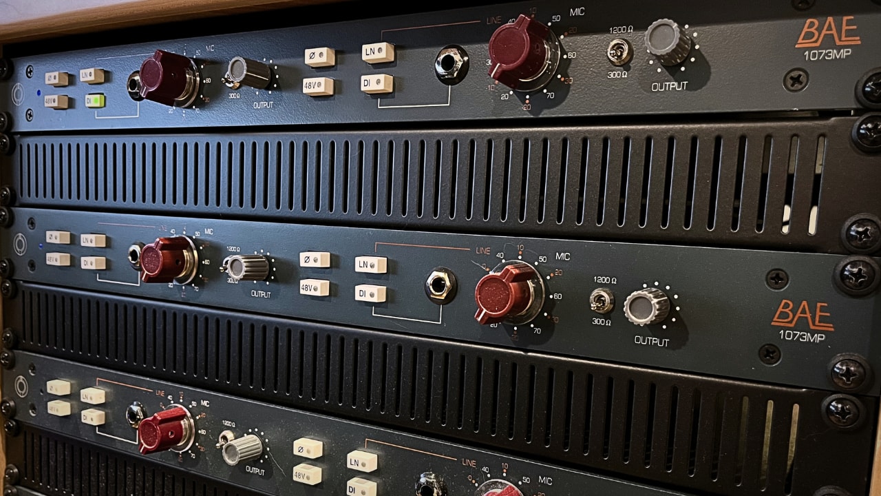 BAE 1073 preamp known for analog saturation