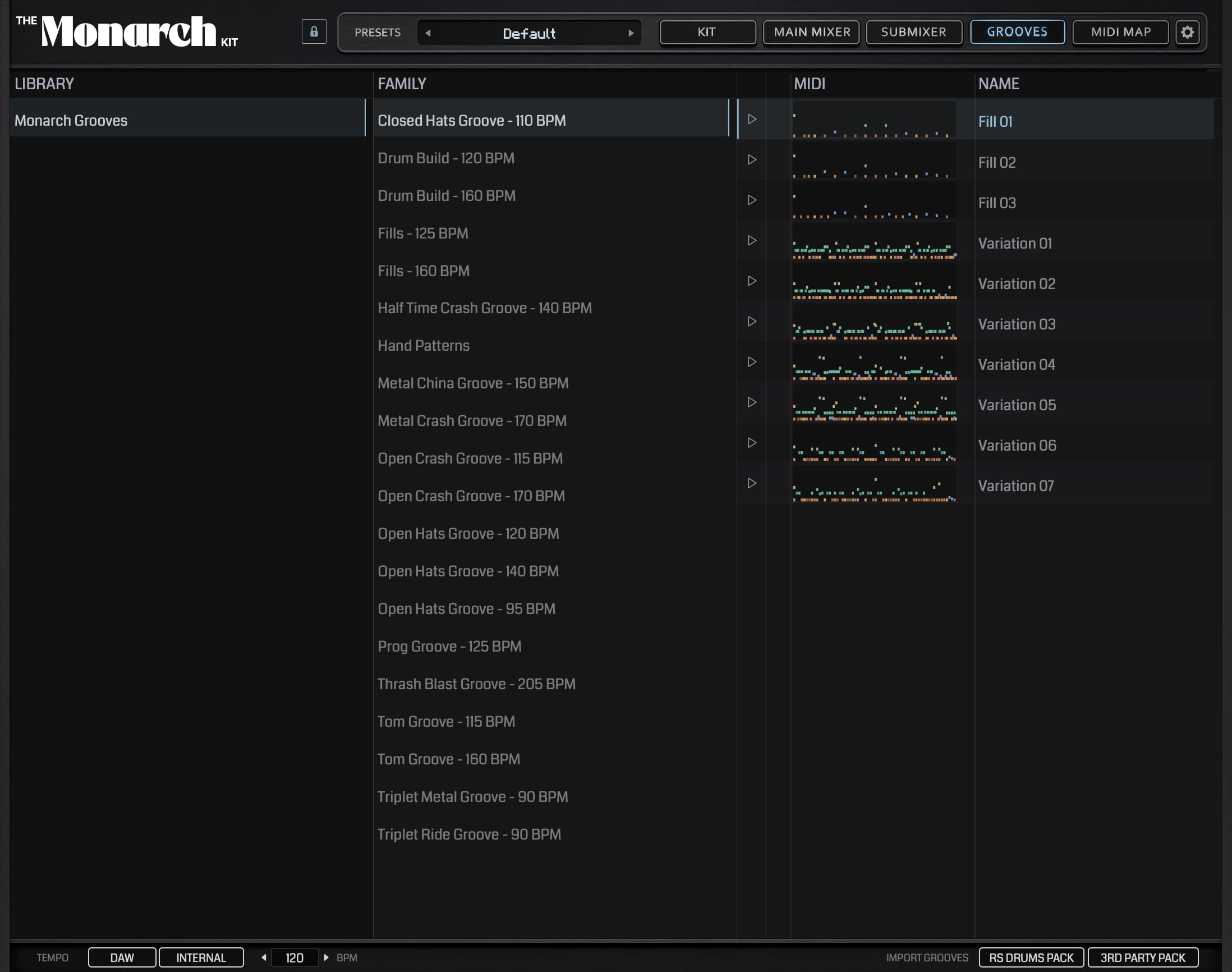 The Monarch Kit, the groove library