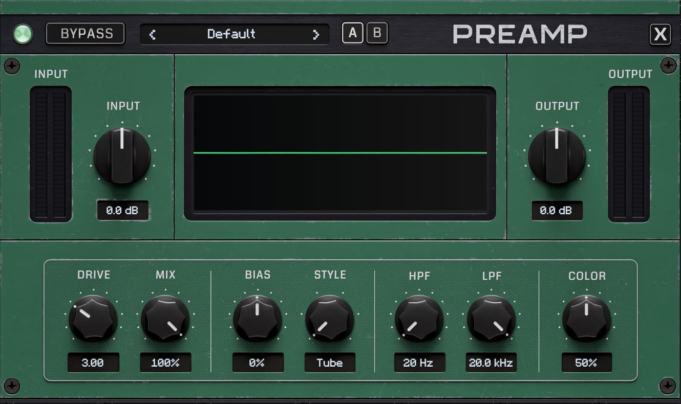 The Preamp insert window