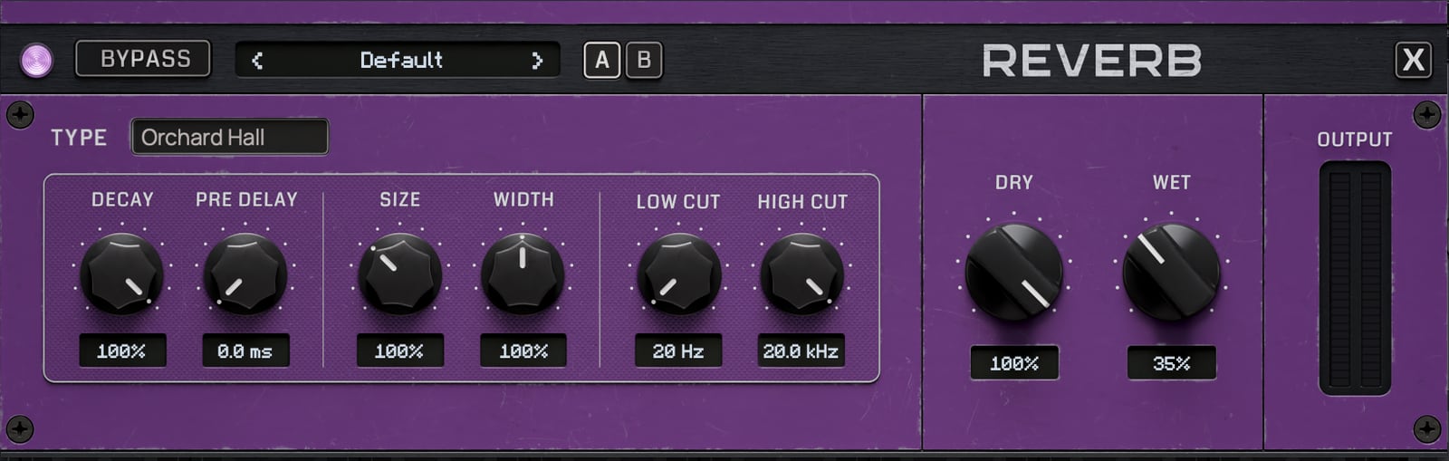 The Reverb insert window